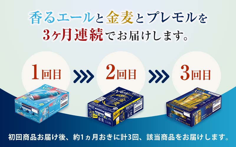 FK7-0133_【3回定期便】サントリービール3種のバラエティ定期便 ザ・プレミアム・モルツ香るエール/金麦/ザ・プレミアム・モルツ 熊本県 嘉島町 ビール