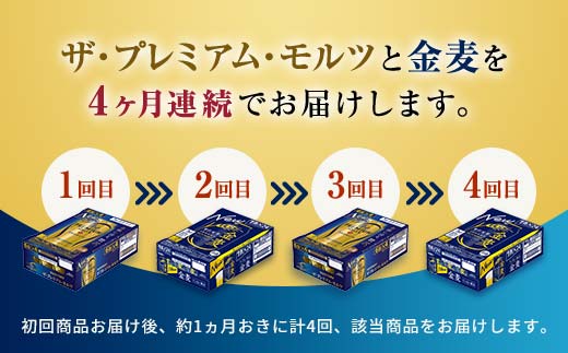 FK7-0119_【プレモル・金麦交互4回お届け便】 《サントリー ザ・プレミアム・モルツ350ml×1ケース（24本入）》《サントリー金麦350ml×1ケース（24本入）》熊本県 嘉島町 ビール