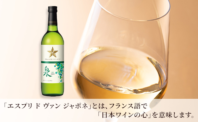 ワイン グランポレール エスプリ・ド・ヴァン・ジャポネ 泉 -SEN- 3本（1本 720ml）白ワイン 中辛口 サッポロビール 岡山ワイナリー お酒 国産ワイン 爽やか ほのかな渋み 酸味 