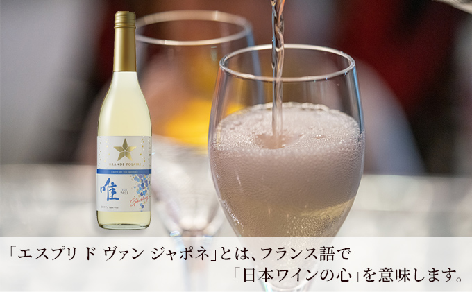 ワイン グランポレール エスプリ ド ヴァン ジャポネ 唯-YUI- 6本（1本 600ml）スパークリングワイン 中辛口 サッポロビール 岡山ワイナリー お酒 爽やかな酸味 やや辛口 飲みやすい 微発泡 