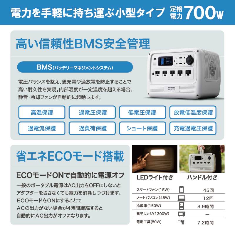 宮城県大河原町のふるさと納税 ポータブル電源 アイリスオーヤマ 家電 小型 蓄電池 非常用電源 バッテリー モバイルバッテリー アウトドア キャンプ 防災 防災用品 防災グッズ 災害 災害用品 災害グッズ 非常用 災害対策 蓄電 蓄電器 PS720AA-W アイリス 宮城 宮城県 大河原町