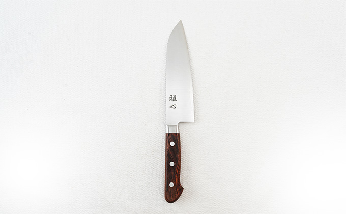 包丁『雅心』三徳包丁 キッチン用品 万能包丁 ステンレス鋼材VG1 錆びにくい 耐摩耗性 鋭い切れ味 職人手作業 両刃 手になじむ 握りやすい 