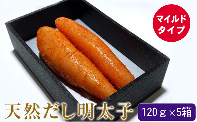 【福岡県朝倉市】辛子明太子 天然だし 明太子 120g マイルド×5セット 配送不可 離島 マイルドな辛さ 至福の味 簡易贈答用 ギフト ご飯のお供 お茶漬け 冷蔵