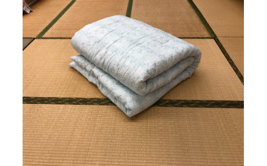 もめん綿入り（コットン100％）　肌掛け布団　二重ガーゼタイプ（ミントブルー）【CW106W】