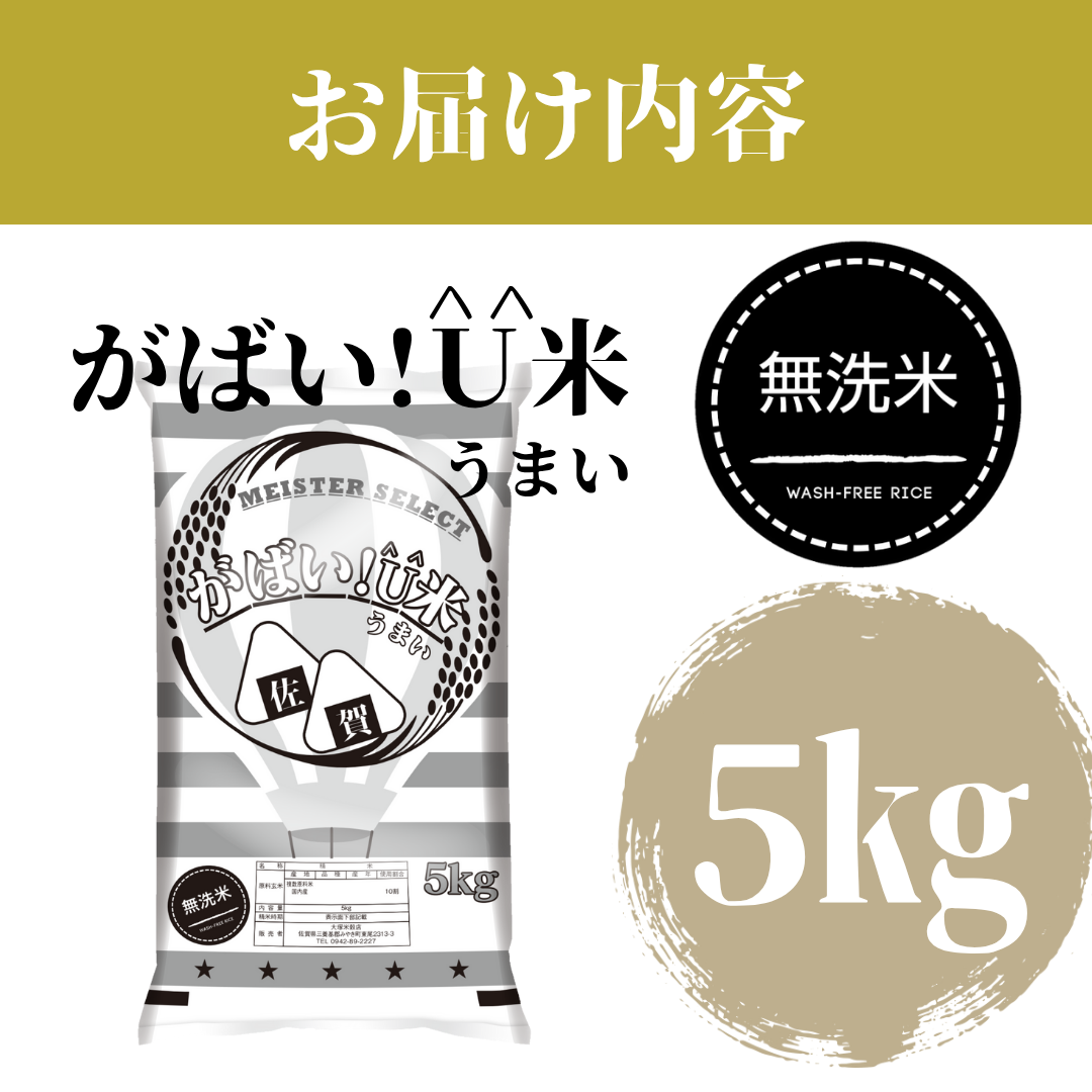 佐賀県みやき町のふるさと納税 CID13_【がばい！U米(うまい)】≪無洗米≫お徳用５ｋｇ！ （５ｋｇ×１袋）　家庭用　生活応援【訳あり】 おすすめ　人気ブランド　特A銘柄も含む　５ｋｇ以上