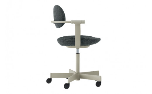 イトーキ バーテブラ03 （vertebra03）ワークチェア【 お客様組立品 ( かんたん組立 ) /   5本脚 本体：ペールオリーブ CD張地：オフブラックW 抵抗付ウレタン双輪キャスター / 柴田文江氏デザイン / 日本製 】  オフィスチェア デスクチェア ダイニングチェア KG825CDM1L4W2CF (KG825CDM1L4W2C)【EI034W】