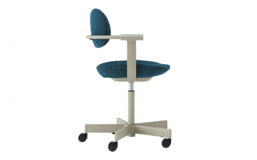 イトーキ バーテブラ03 （vertebra03）ワークチェア【 お客様組立品 ( かんたん組立 ) /   5本脚 本体：ペールオリーブ CD張地：ダックブルー 抵抗付ウレタン双輪キャスター / 柴田文江氏デザイン / 日本製 】  オフィスチェア デスクチェア ダイニングチェア KG825CDM1L4B4CF  (KG825CDM1L4B4C)【EI037W】