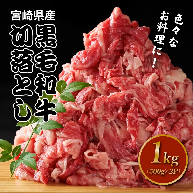 宮崎県木城町のふるさと納税 宮崎県産黒毛和牛切り落とし1kg K16_0080_1