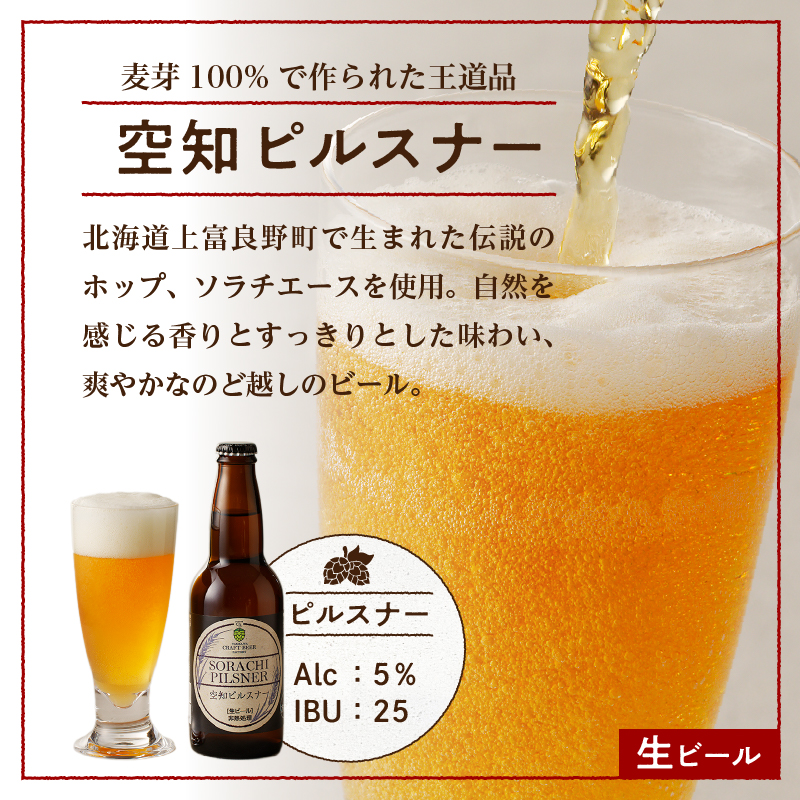 北海道滝川市のふるさと納税 大雪地ビール 滝川クラフトビール 3種 飲み比べ 各2本 計6本｜北海道 滝川市 ビール クラフトビール セット 詰め合わせ 詰合せ 地ビール