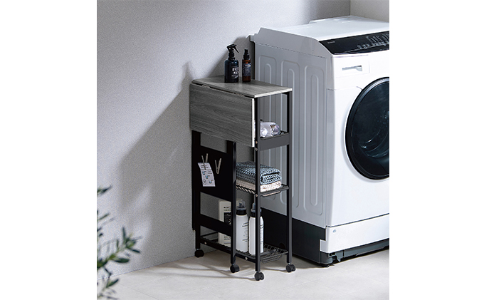 天板付きランドリーワゴン スリムタイプ ワイヤーラック付TLAW-R220ブラック ストッカー 洗濯カゴ ワイヤーラック付き アイリスオーヤマ 