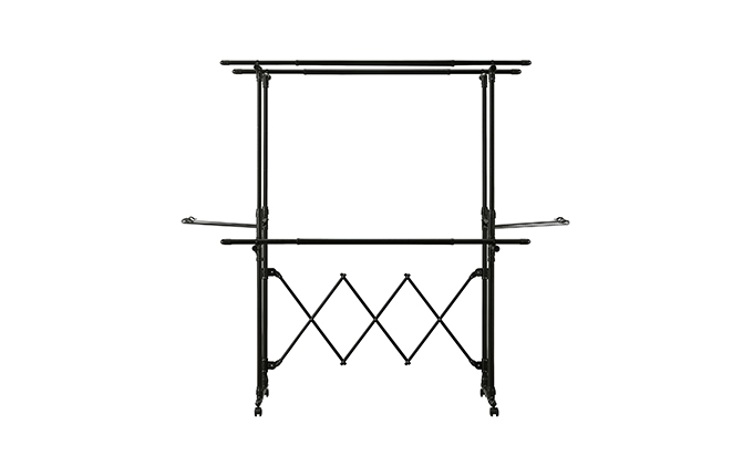 組み立て簡単たっぷりスタイル物干しKTM-2018STブラック 室内 室内干し アイリスオーヤマ 