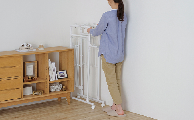 組み立て簡単たっぷりスタイル物干しKTM-2018STホワイト 室内 室内干し アイリスオーヤマ 