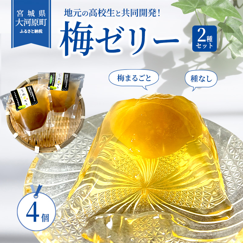 【宮城県大河原町】大河原の梅と清水のゼリー うめ果りり 4個入り お菓子 スイーツ 和スイーツ 梅の風味 梅ゼリー おやつ 食後 ひんやりスイーツ 涼 夏 さっぱり やさしい甘味 酸味