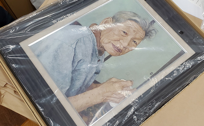 人物画・油絵風の肖像画ポートレートアート 作品 046 日本絵画 油絵 油彩 人物画 肖像画 少女 増井信夫 真作 日本