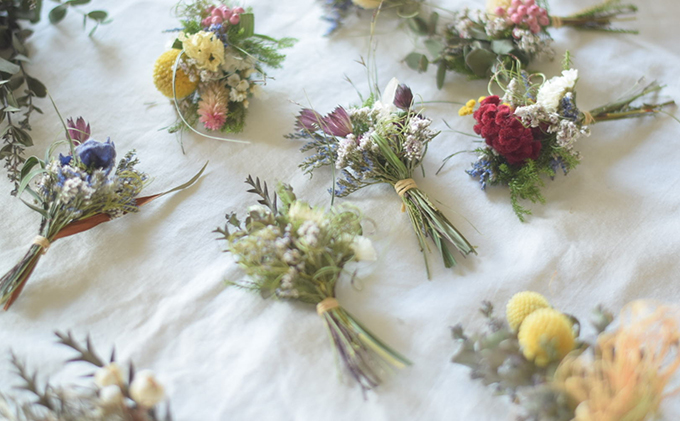 ミニブーケボックス 3個セット インテリア 雑貨 壁掛け 置物 植物 お花 手のひらサイズ 可愛い おしゃれ プチギフト 小さいブーケ 玄関 リビング 部屋 飾り 