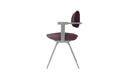 イトーキ バーテブラ03 （vertebra03）ワークチェア【 お客様組立品 ( かんたん組立 ) /   4本脚 回転 本体：L4/ペールオリーブ CD張地：X7/プラムパープル / 柴田文江氏デザイン / 日本製 】  オフィスチェア デスクチェア ダイニングチェア KG-855CD-L4X7CF (KG-855CD-L4X7C)【EI053W】