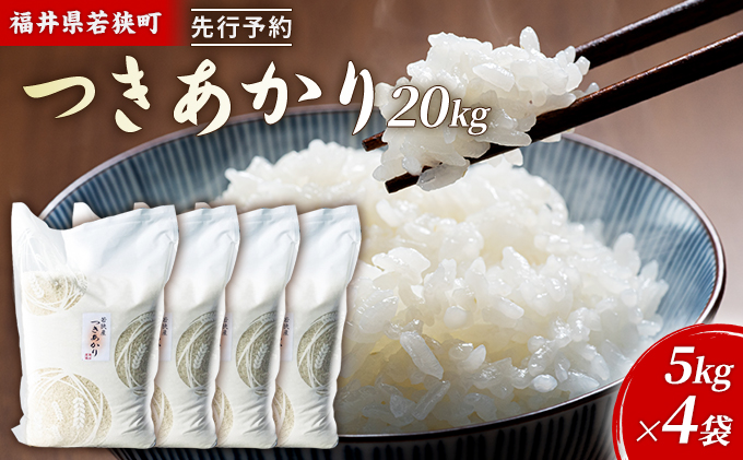 【福井県若狭町】令和7年産 福井県若狭町 つきあかり (一等米) 20kg(神谷農園) 5kg×4袋 お米 ブランド米 銘柄米 ご飯 おにぎり お弁当 産地直送 和食 主食