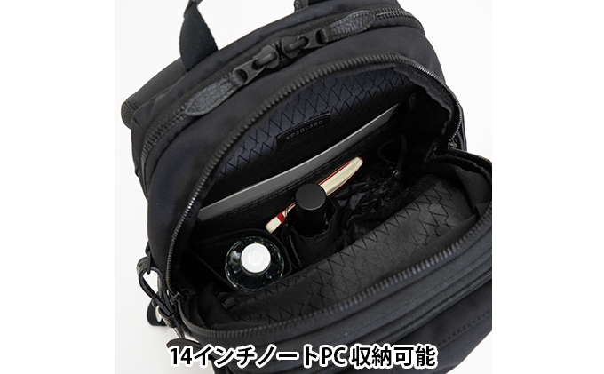 yezoLABO Momonga ユーティリティバックパック M No.8800377 ファッション小物 リュック 黒 通勤 通学 社会人 学生 出張 PCが入る ファイル収納 エキスパンド機能 日本製 国産 北海道 赤平市