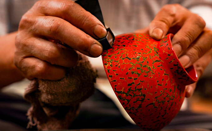 津軽塗　汁椀1客・唐塗 黒口呂上 食器 工芸品 伝統技術 手作り 