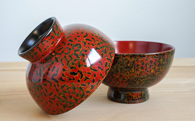 新品2万❗️伝統工芸品津軽塗夫婦椀　呂朱 津軽塗 夫婦椀 木乾 呂 茜 伝統工芸 漆器 青森 おしゃれ お祝い