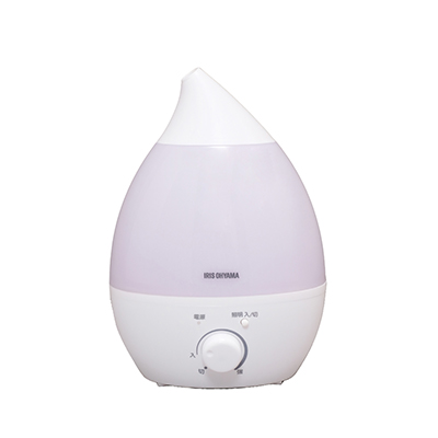 加湿器 卓上 小型 超音波式 UHM-280S-W ホワイト アイリスオーヤマ おしゃれ アロマ 超音波式加湿器 オフィス 小型 軽量 コンパクト 超音波式 しずく型 清潔 リビング 寝室 子供部屋