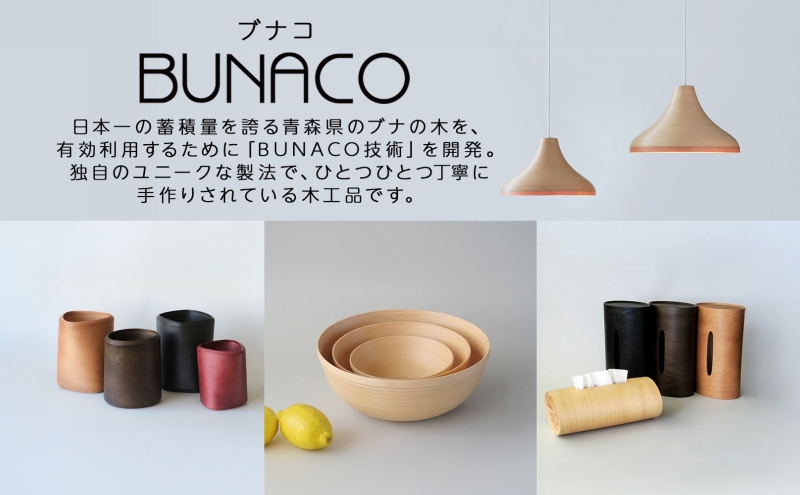 BUNACO ティッシュケース ブナコ 西目屋 青森 BUNACO ティッシュボックス SWING キャメルブラウン 1個 木工品