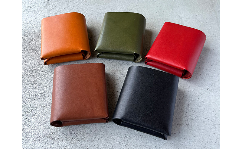 本革 ノンステッチの二つ折りミニ財布 栃木レザー ファッション小物 革小物 シンプル ３ポケット構造 カード入れ 小銭入れ お札入れ 牛革 プレゼント ギフト 