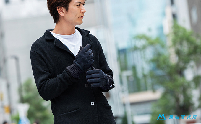 【KURODA】藤巻百貨店別注 やぎ革スウェードメンズグローブ スマホ対応モデル ファッション ファッション小物 