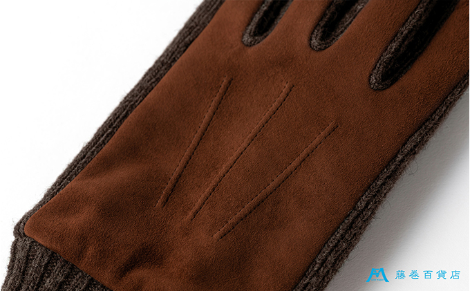 【KURODA】藤巻百貨店別注 やぎ革スウェードメンズグローブ スマホ対応モデル ファッション ファッション小物 