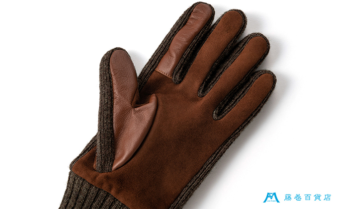 【KURODA】藤巻百貨店別注 やぎ革スウェードメンズグローブ スマホ対応モデル ファッション ファッション小物 