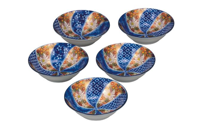 九谷焼　 4.8号小鉢揃　金花詰　a01 食器 キッチン雑貨 キッチンアイテム 雑貨 小物 お皿 小皿 食卓 テーブルコーディネート 