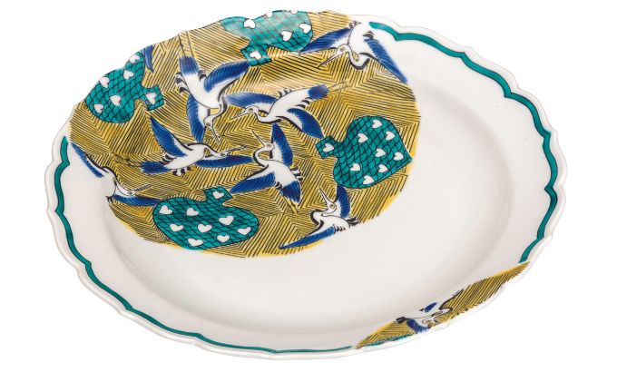 九谷焼　 8号盛皿　古九谷風かるた　a01　大志窯 食器 キッチン雑貨 キッチンアイテム 雑貨 お皿 食卓 テーブルコーディネート 盛り付け 