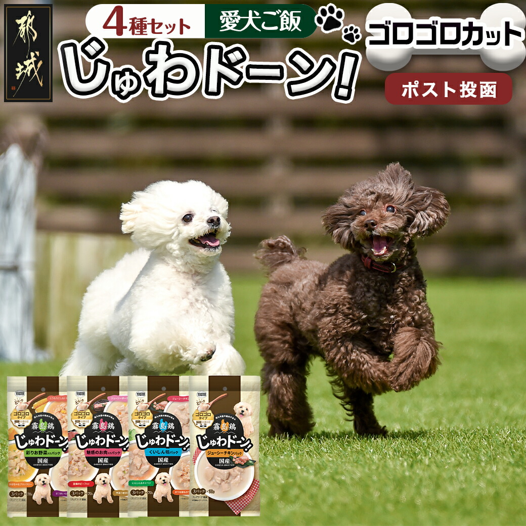 ≪愛犬ご飯≫霧島鶏じゅわドーン!ゴロゴロカット4種セット※ポスト投函