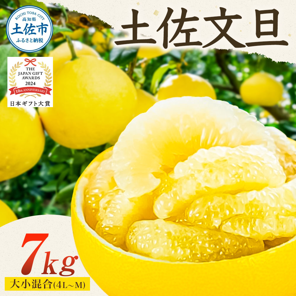 【日本ギフト大賞2024受賞】園主こだわりの土佐文旦 7キロ 大小混合（４L - Mサイズ） 2026年1月下旬より順次発送 ぶんたん ブンタン 柑橘 みかん フルーツ 果物 家庭用 お取り寄せ 土佐 高知 やの一果彩