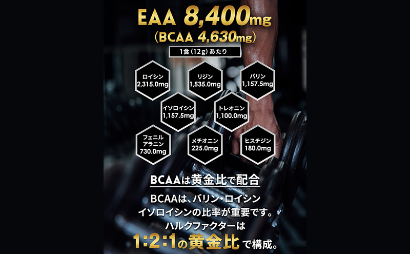 モンドセレクション金賞 ハルクファクター EAA グレープフルーツ風味 人工甘味料不使用 大容量 520g 必須アミノ酸 BCAA プロテイン おいしい 筋トレ サプリメント 美容 燃焼系 ダイエット サプリ 国産  楽天ランキング1位 