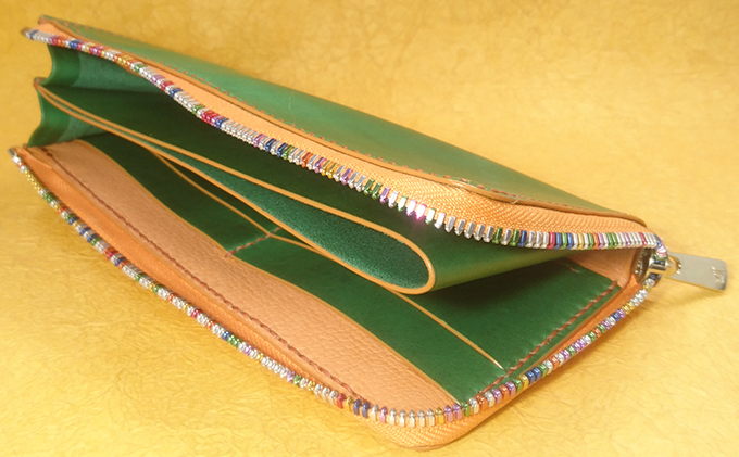 Vague　L字タイプ長財布　(フォレグリーン)