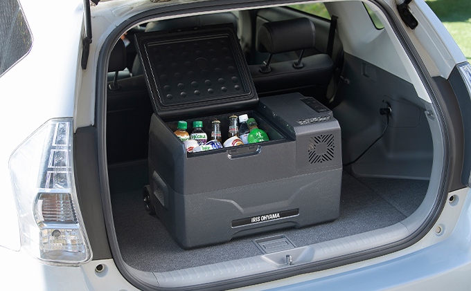 ポータブル　車載冷蔵　冷凍庫　30L ポータブル冷蔵庫 車載冷蔵庫 30L 2室温度調節 冷凍庫 庫内灯付