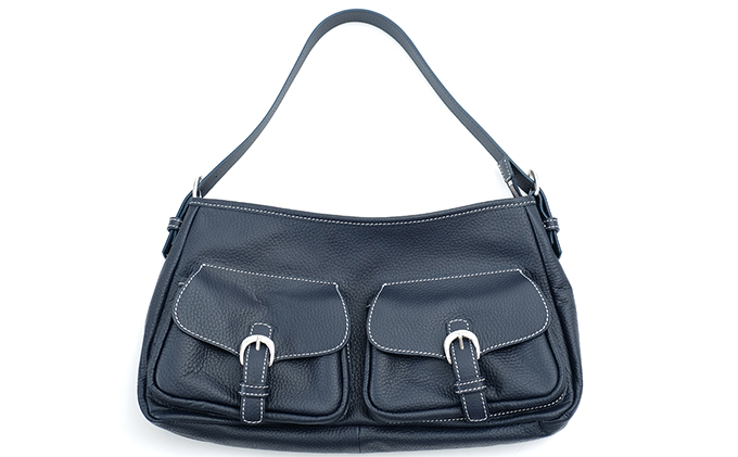 Wポケットハンドバック(紺)