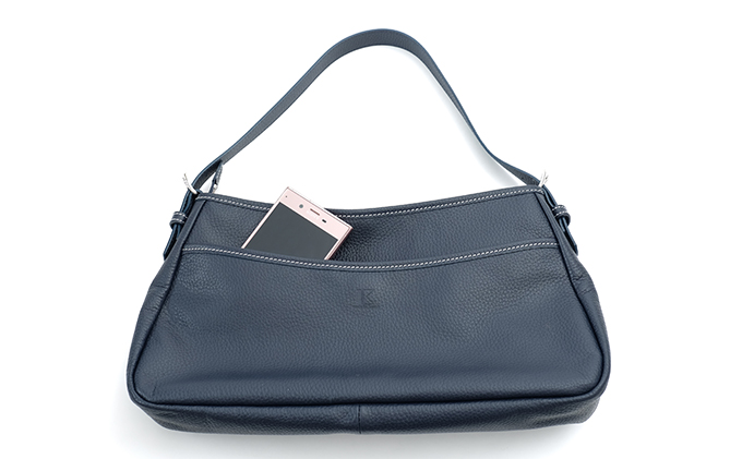 Wポケットハンドバック(紺)