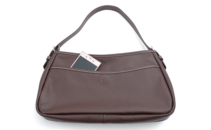 Wポケットハンドバック(ブラウン)