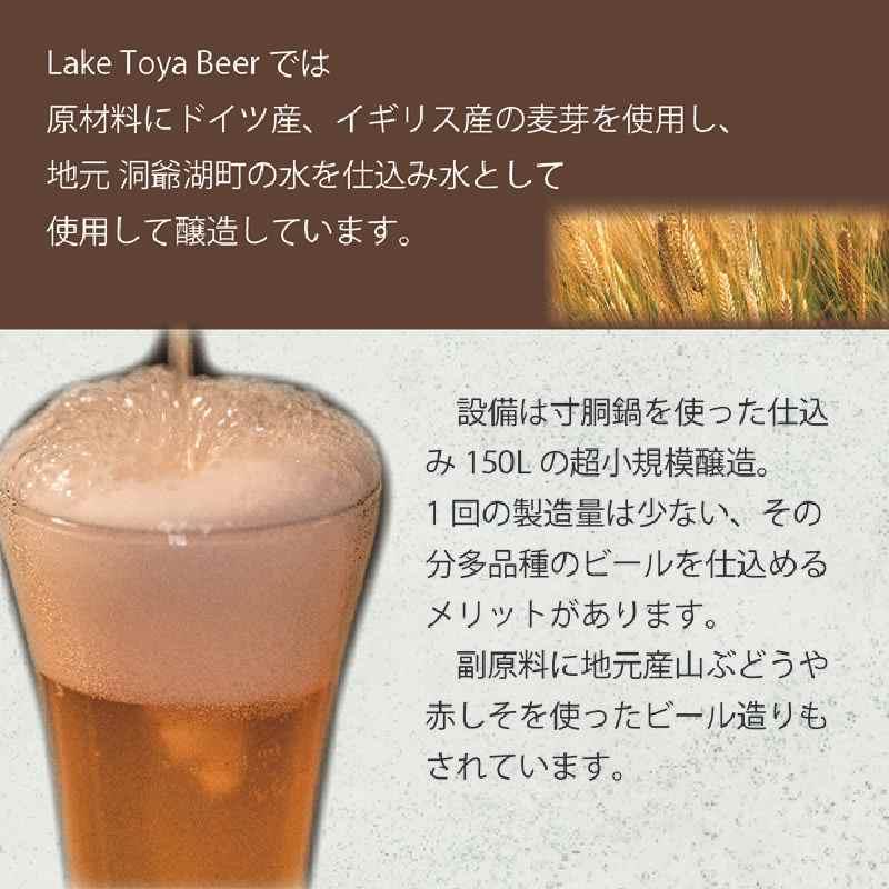 Lake Toya Beer クラフトビール Toya Lager 4本セット (紙コースター2枚付) 4カ月連続お届け お酒 瓶ビール アルコール 晩酌 バーベキュー BBQ 家飲み 宅飲み 麦芽の味わい 