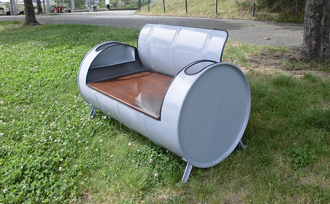 ドラム缶リメイク品　長イス インテリア おしゃれ 雑貨 家具 手作り あじわい タイリッシュ リビング 店舗 お店 