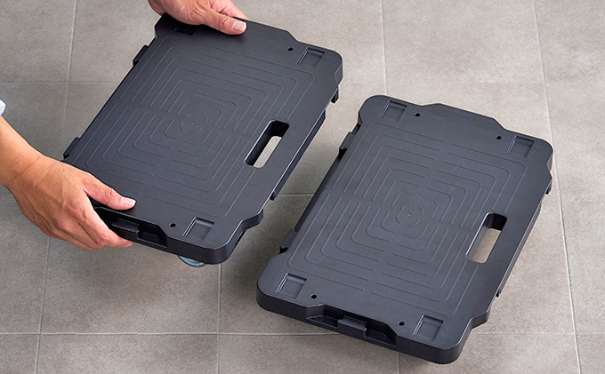 台車 キャスター付き 連結できる台車 ミニ平台車 5台セット RMH-5-B ブラック 連結 平台車 ミニ コンパクト 軽量 シンプル 取っ手付き 荷物移動 キャリー カート アイリスオーヤマ 雑貨 持ち運び簡単 