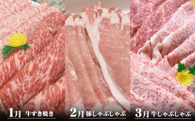 香川県産　オリーブ牛、豚　1kg　定期便（1月～6月） お肉 すき焼き用 しゃぶしゃぶ用 焼肉用 とんかつ用 切り落とし 