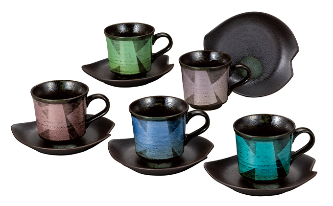 九谷焼　 コーヒーセット　銀彩　a04 