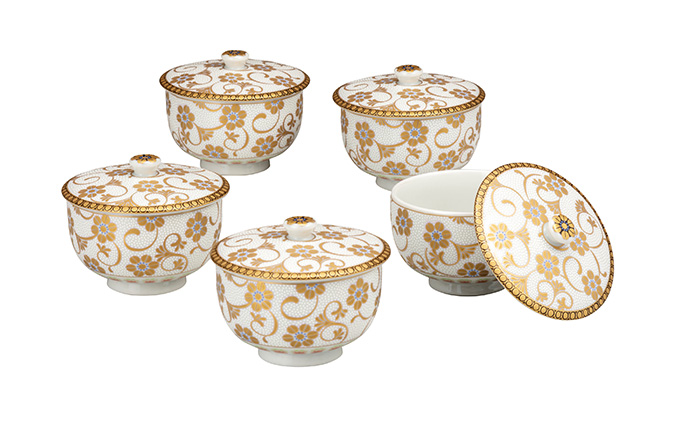 九谷焼　 蓋付汲出揃　鉄仙紋　a03 