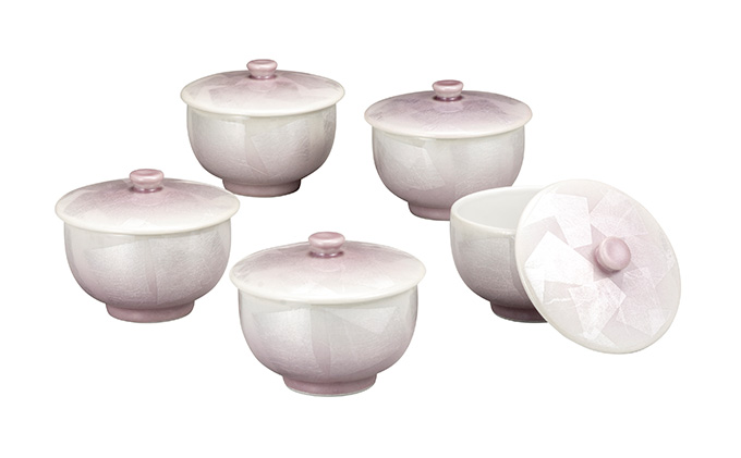 九谷焼　 蓋付汲出揃　銀彩紫　a03 