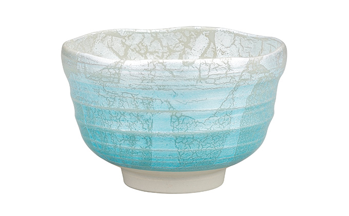 九谷焼　 抹茶碗　銀彩　柴田博作　a03 