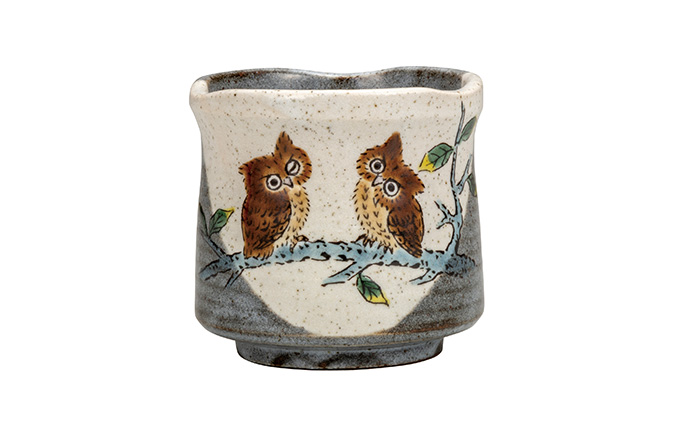 九谷焼　 大湯呑　ふくろう　a03 