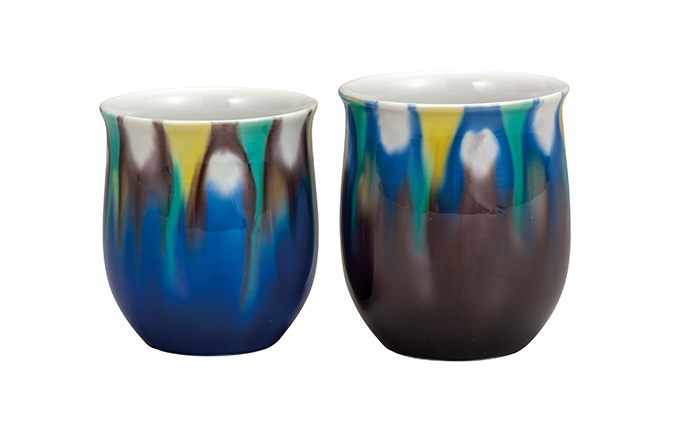 九谷焼　 組湯呑 　釉彩　博峰窯　a03 